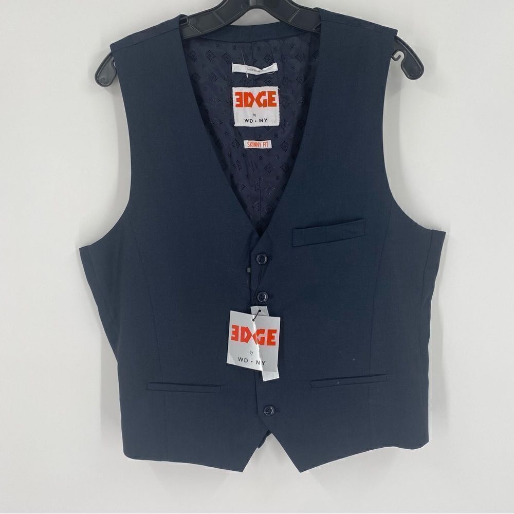 Edge Men’s Dress Vest size L Navy Blue